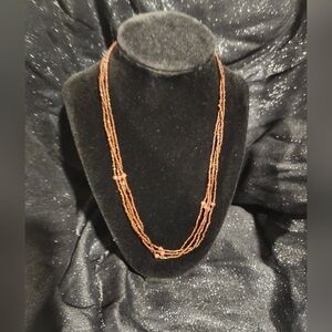Elegant Multi-Strand Brown Necklace